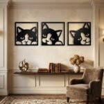 Set of 3 Cat Wall Decor